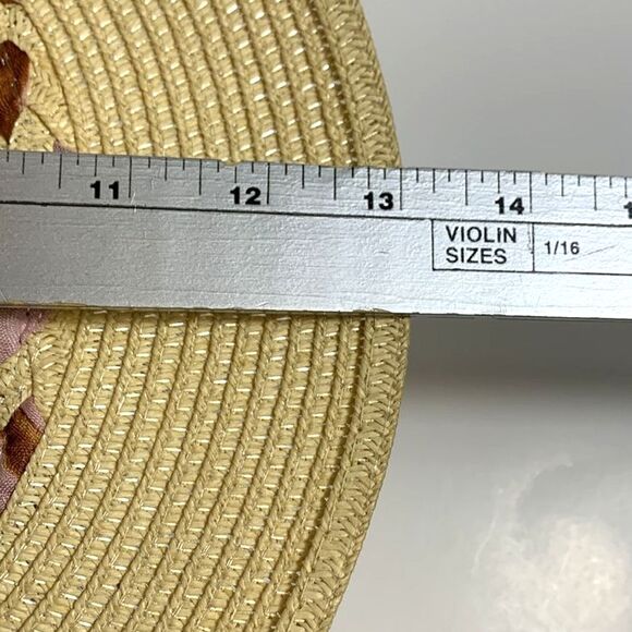Arianna By Howard’s Tan Straw Sunhat With Woven Ribbon and Back Bow Size 58cm - Picture 9 of 13